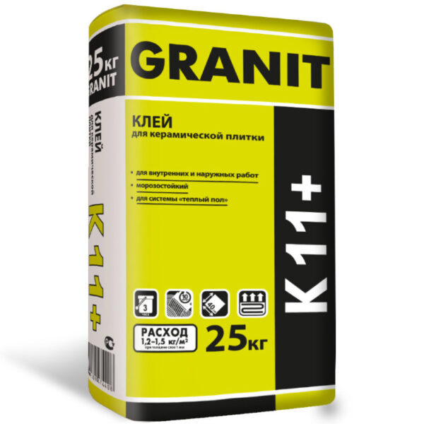 Клей для керамической плитки GRANIT K11+ 25кг