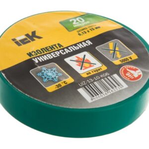 Изолента IEK Home 15мм 20м ПВХ зеленая